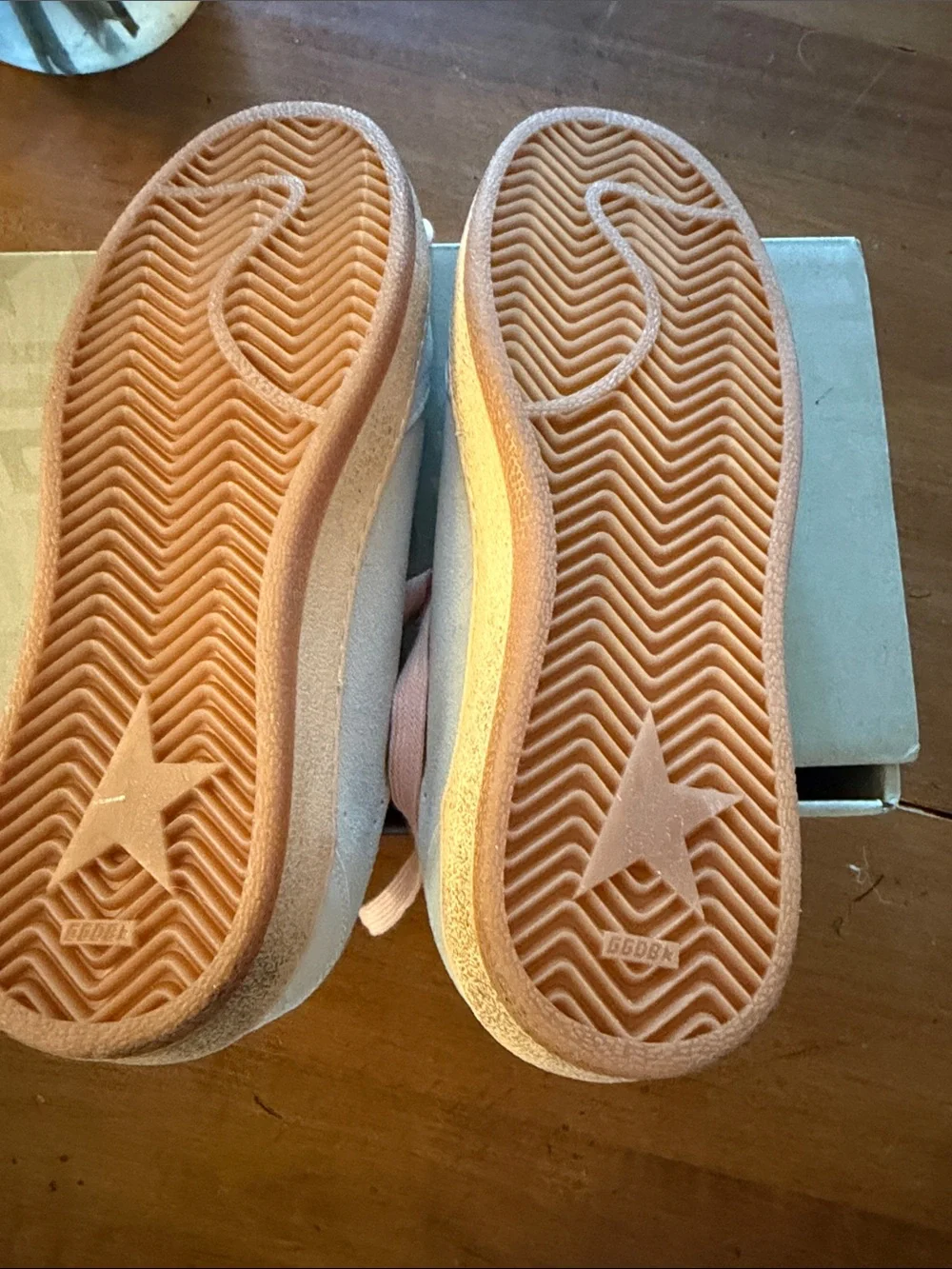 Golden Goose Beige Suede Sneakers with Pink Laces